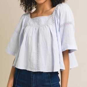 Women's Bow Back Ribbon Lace Blouse